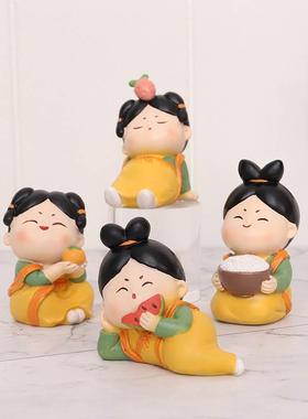 蕊杰创意唐仕女宫廷摆件系列古风可爱娃娃中国风工艺品装饰品摆件