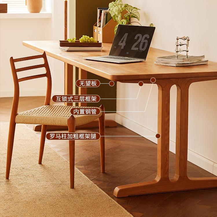 几桃何工作办台客厅简约实长616书桌公木大板桌樱木餐桌书房双人
