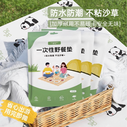一次性野餐垫加厚防潮垫露营垫音乐节便携地垫沙滩草坪地垫送地钉