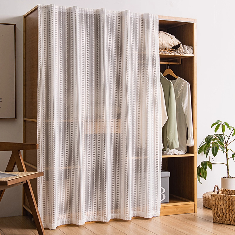 衣柜遮挡帘柜子门帘纱帘鞋架书柜防尘储物柜杂物魔术贴遮丑布帘子