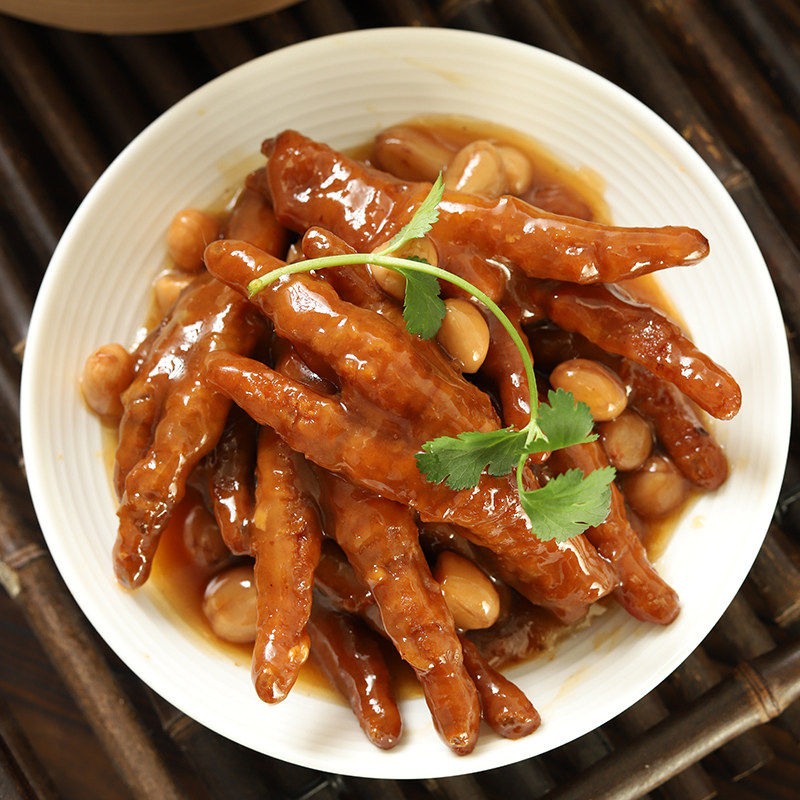 广式豉汁蒸凤爪港式茶楼点心半成品加热即食卤味虎皮鸡爪商用批发