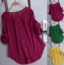 S-5XL Plus size Blouse Women Casual Top ladies Shirts Loose