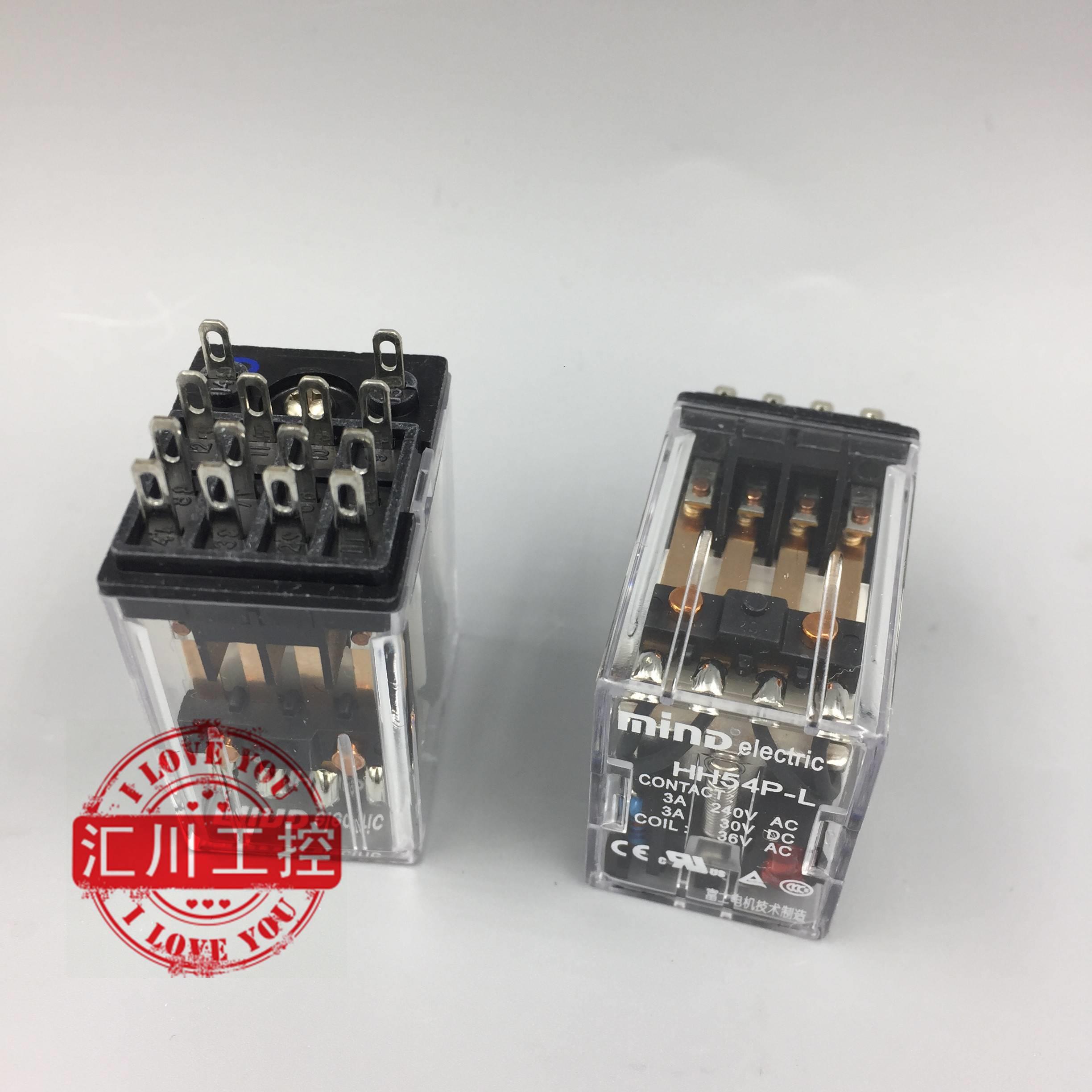 原装 MIND无锡明达富士中间继电器小型继电器 HH53P-L/AC36V带灯