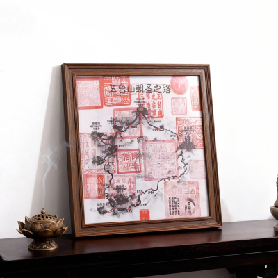 五台山盖章布南海观音盖章相框