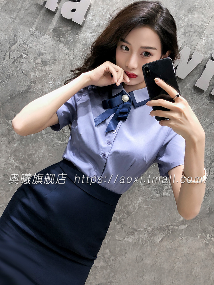 衬衫女工作服女职业气质衬衣套装空姐美容院酒店前台职业装女制服