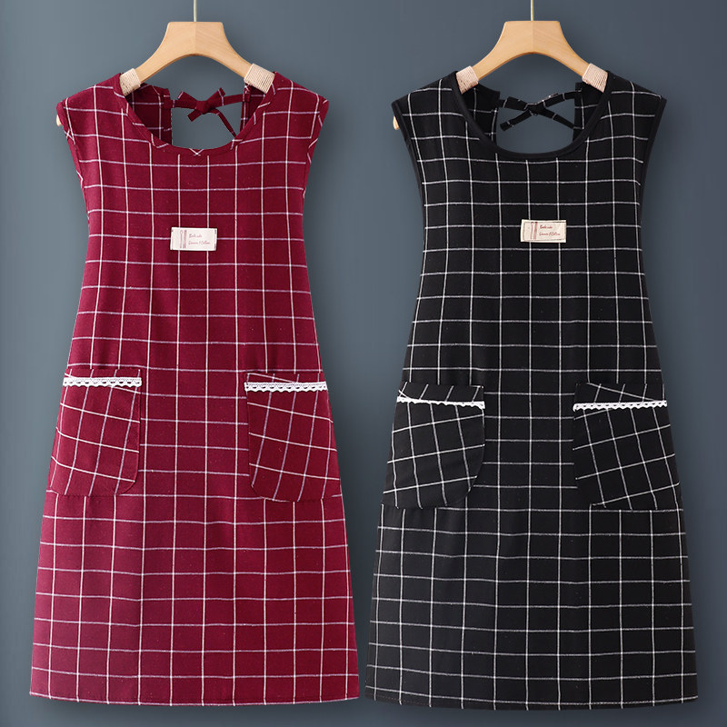 防油韩式女士坎肩围裙纯棉超好看的厨房家用2025新款工作餐饮专用,家庭/个人清洁工具,围裙,淘宝优惠券,粉丝福利购,淘宝优惠卷