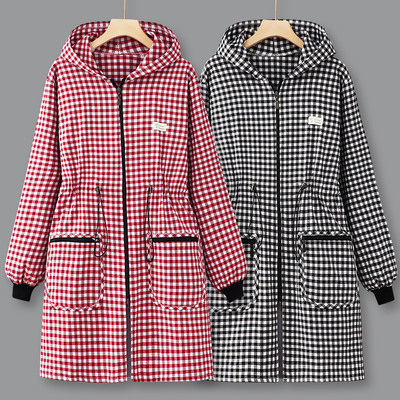 纯棉长袖围裙罩衣工作服女厨房