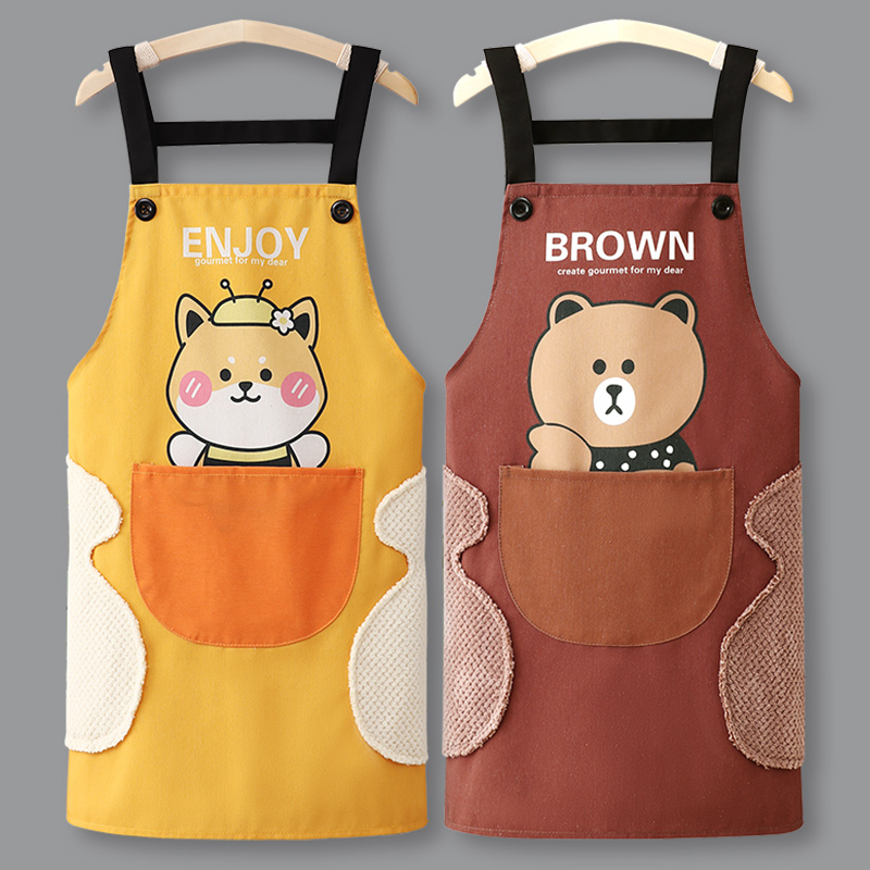 纯棉夏季薄款围裙可擦手