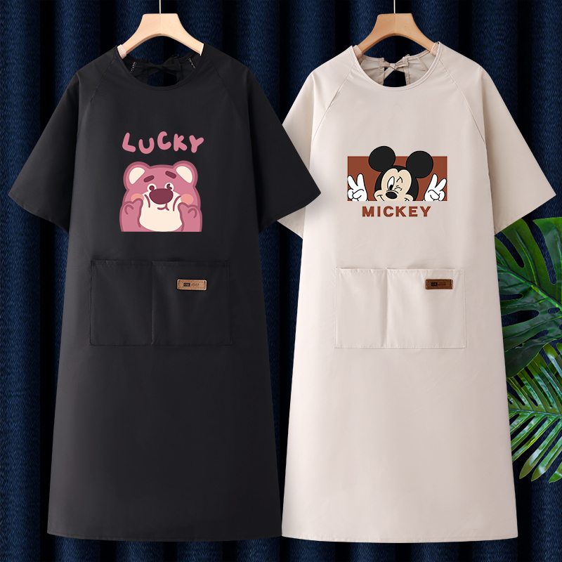 半袖罩衣防水围裙工作服女