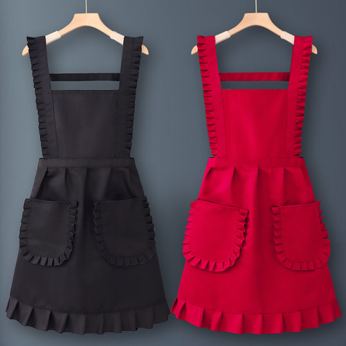 纯棉家用厨房围裙时尚工作服女