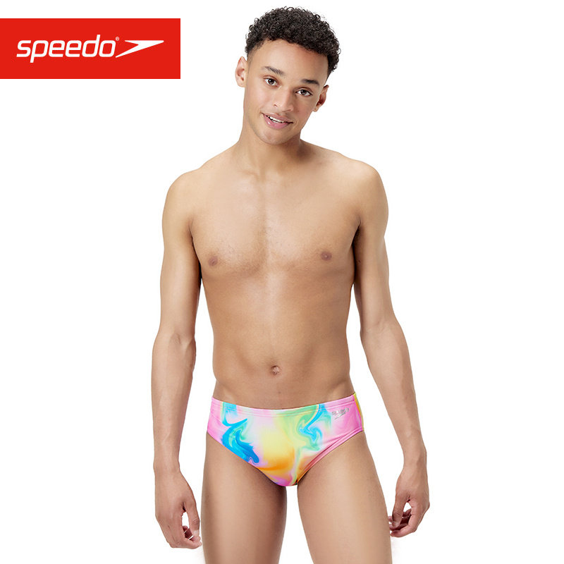 speedo速比涛2025新款男子专业运动训练三角游泳裤抗氯速干泳裤