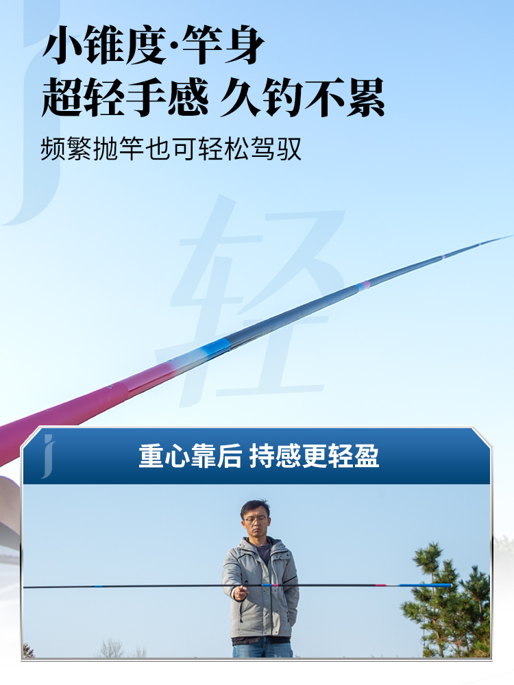 综合鲫鱼竿鱼竿28小量皇禾2米鲫鱼竿超轻超细轻.7杆超硬手竿19调