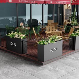 定制户外花箱隔断花坛庭院铁艺商业街咖啡店围栏餐厅奶茶店围挡