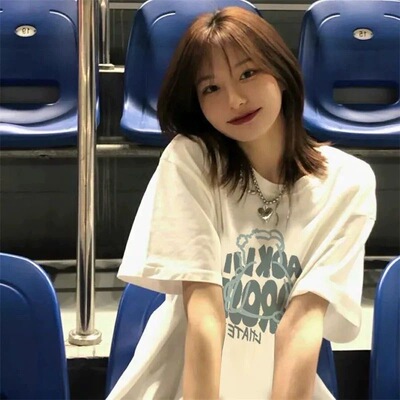 2026新款白色短袖t恤女夏装韩版宽松百搭ins学生卡通百搭上衣服