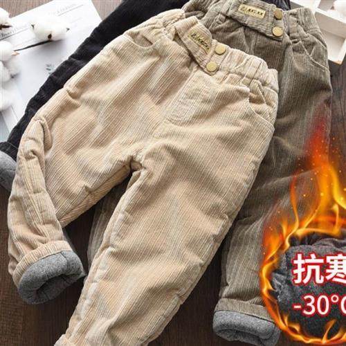 北方一条过冬男童棉裤外穿加厚男宝宝儿童装裤子冬季中小童长裤潮