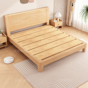 全实木床榫卯结构排骨架床架2026新款1米8家用卧室中古风实木床