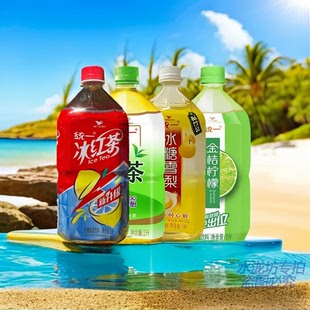 统一1升*4瓶装冰红茶绿茶冰糖雪梨金桔柠檬茶低脂饮料饮品1L包邮