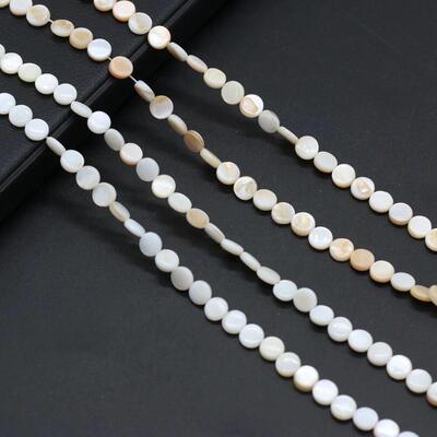 Natural shell beads mother of pearl round sheet shape loose