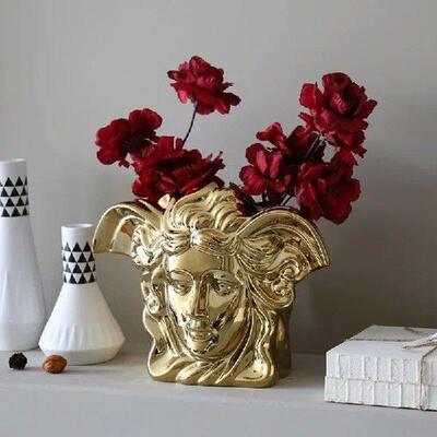 Modern Art Luxurious Electroplating Golden Ceramic Vase