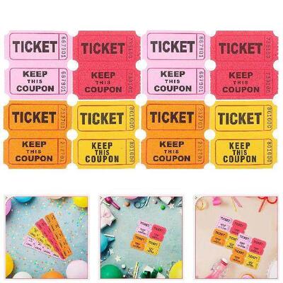 400 Pcs Raffle Tickets Lottery Event Carnival Game Drum