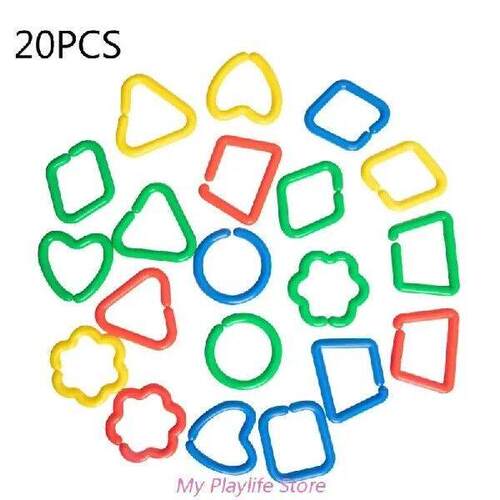 20 Pieces Plastic Clip Hooks Chain Link Rainbow Color Link