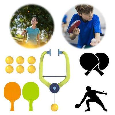 Door Pong Game with Racket and Balls Hanging PingPong