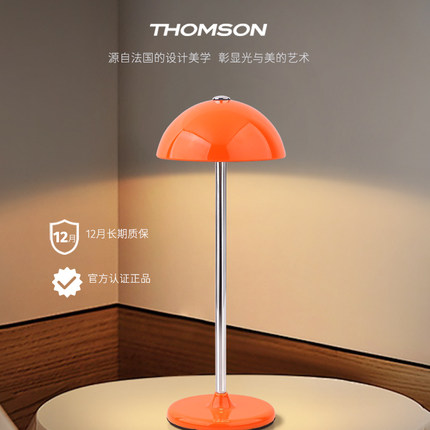 THOMSON蘑菇氛围灯卧室床头灯现代简约轻奢装饰台灯充电小夜灯