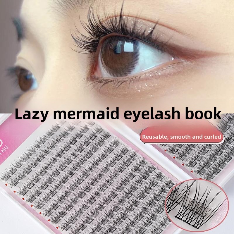睫毛书假睫毛自然模拟懒惰三部曲单簇分段大容量鱼尾假睫毛
