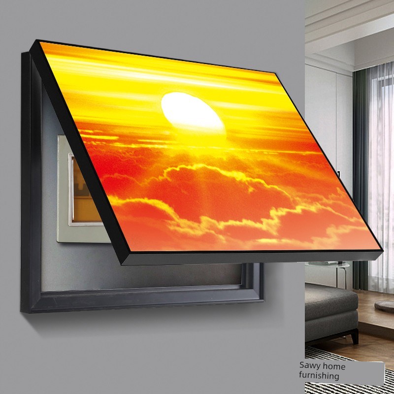 大型太阳能仪表箱装饰画现代简易挡块开关箱配电箱餐厅挂画铝合金