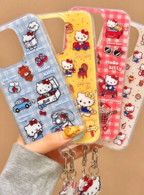 大孔白色KT合集适用苹果16ProMax手机壳iPhone15Pro可爱卡通14ins女13/12韩系小众华为mate70荣耀vivoppo小米