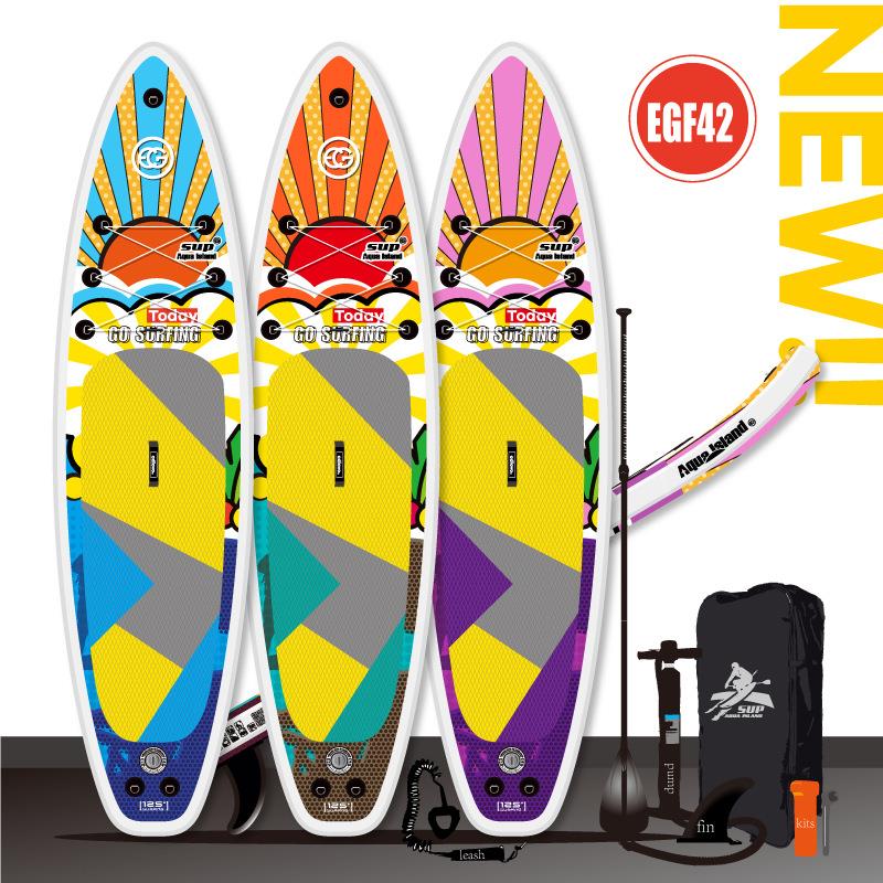 厂家SUP冲浪板 双层加厚桨板滑水板 出口 便携竞速桨板船