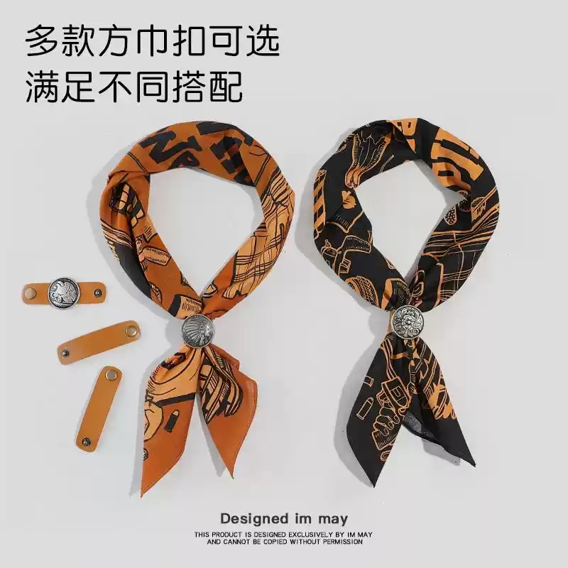 西部牛仔穿搭棉质小方巾系脖美式复古头巾阿美咔叽领巾机车裤巾男