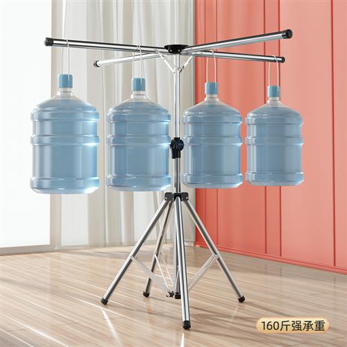 不锈钢晾衣架落地折叠室内晒被子神器家用伸缩衣服架子阳台晾衣杆