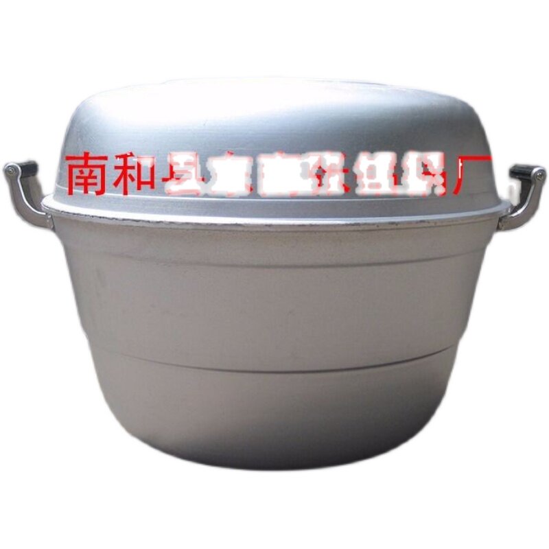 铸造老式加厚生铝锅经典传统健康无涂层蒸锅家用商用双层蒸格铝锅