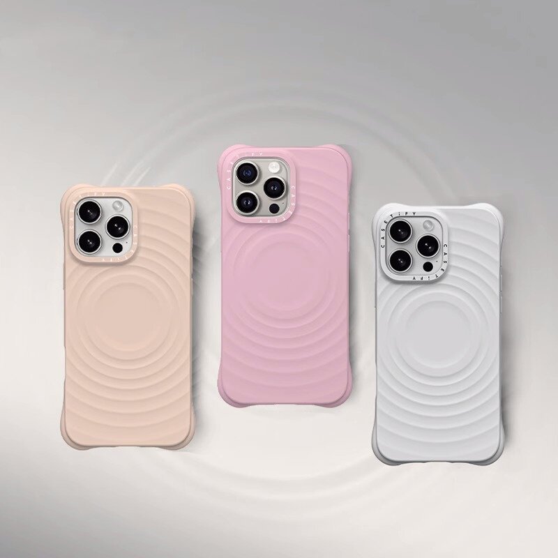 纯色波漾壳适用于iPhone16ProMax/16Pro/15ProMax/14ProMax手机壳