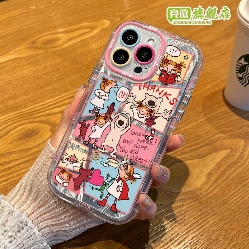 适用苹果17羽纱奶油手机壳可爱coco酱女孩华为插画iPhone16promax荣耀15/14小米OPPO红米vivo13保护套x女