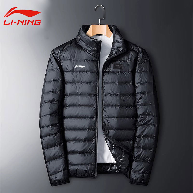 李宁轻薄款羽绒服男冬季新款立领短款鸭绒防风保暖运动上衣外套男