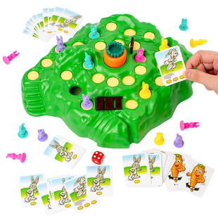 儿童兔子陷阱龟兔赛跑儿童桌游亲子互动玩具双人对战益智训练游戏