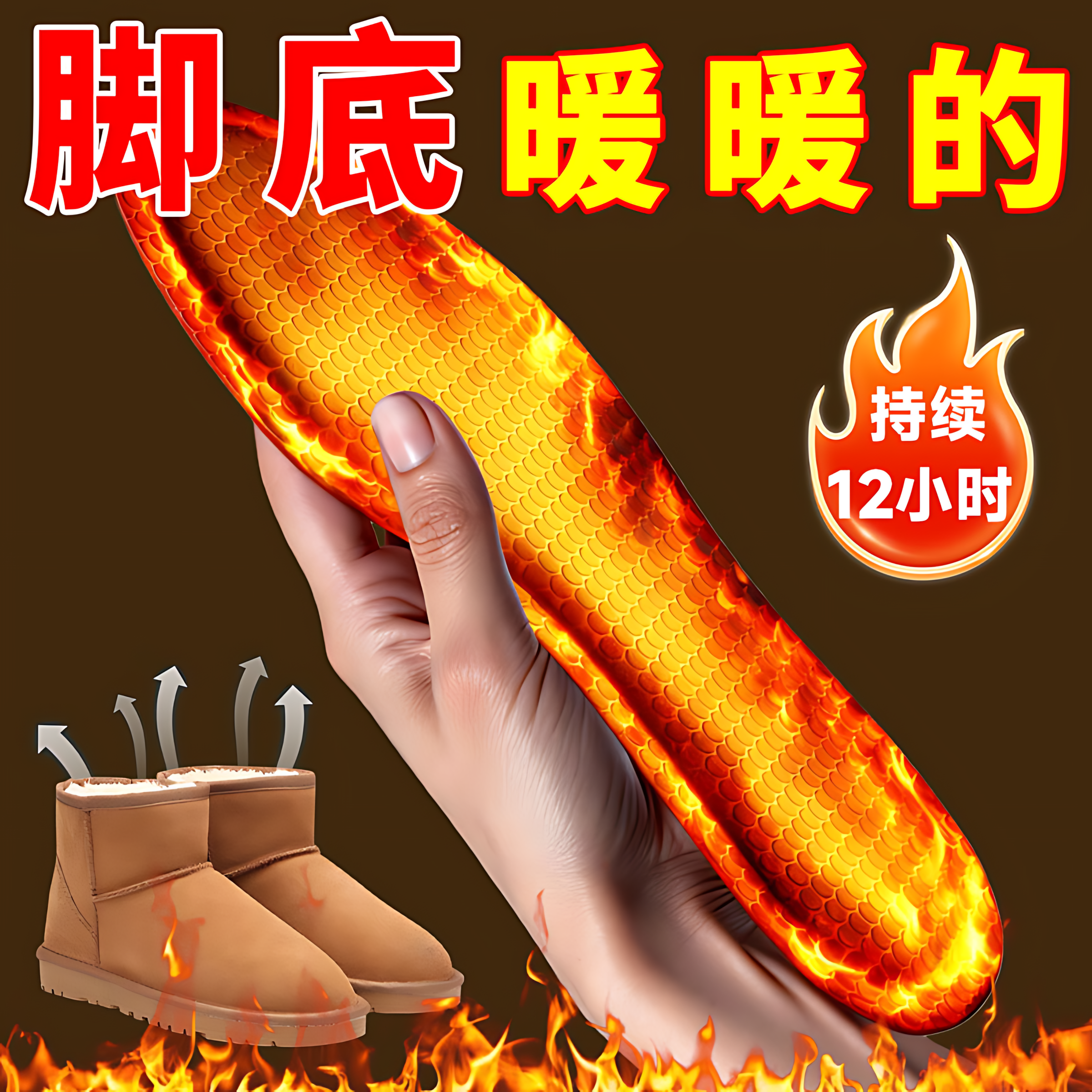 行走的小火炉】12小时自加热鞋垫