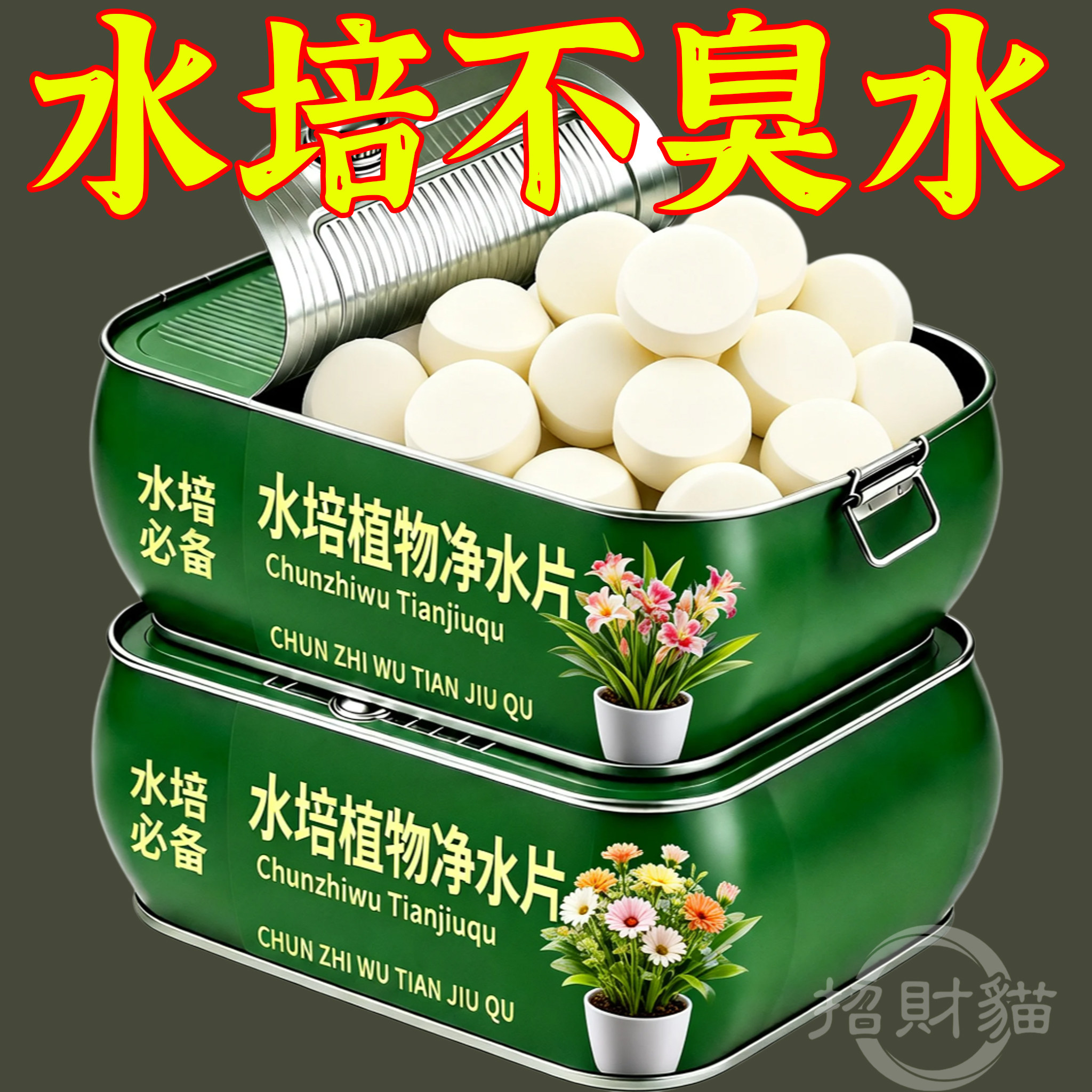 清菌净水片改善臭水浑水水培烂根植物通用鲜花保鲜消毒片水培专用