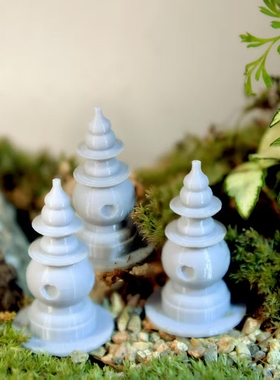 3D打印三潭映月石塔摆件