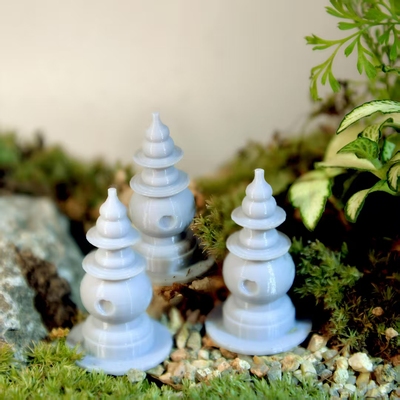 3D打印三潭映月石塔摆件