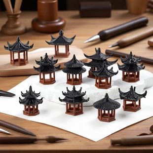 3D打印中式古建筑模型造景摆件假山吸水石水陆缸微景观盆景