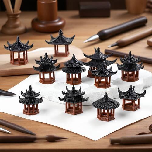 3D打印中式古建筑模型摆件