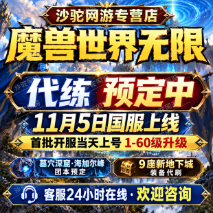 魔兽世界无限国服代打练预约打1-60级首批上号专业技能任务副本装