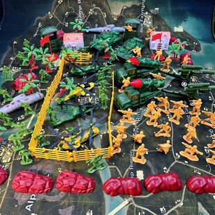 二战兵人玩具场男孩游戏益智套装绿色塑料小军团排兵布阵沙盘模拟