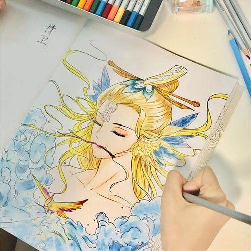 心理减压画成人解压涂色书减压填色画本无聊手作解闷手工消磨时间