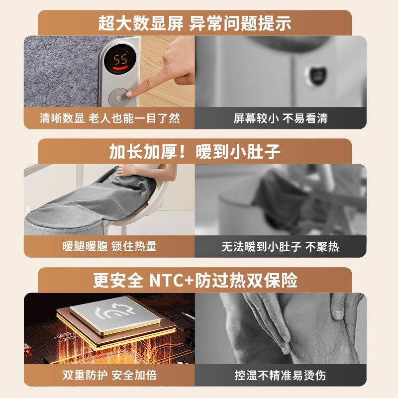 昕科暖脚围挡桌下取暖暖脚器圆围四围办公加热暖垫冬天