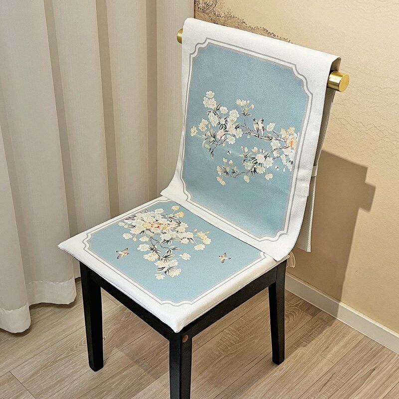 餐桌椅套罩高级感四季通用棉麻椅垫板凳靠背巾实木椅子保护套高端