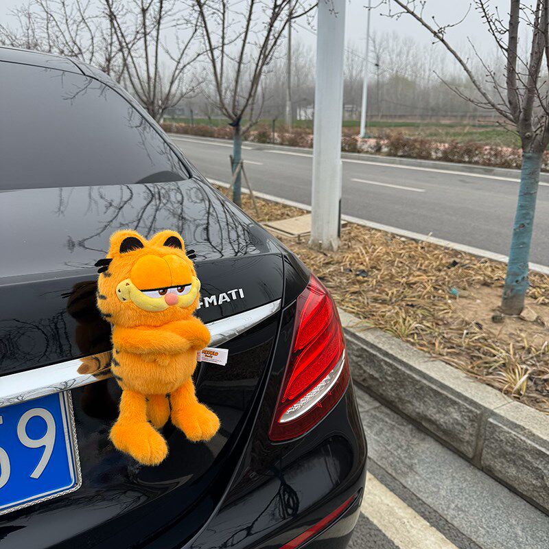 精选加菲猫摩托车装饰玩偶公仔电动车小配件挂件尾箱后备箱汽车外